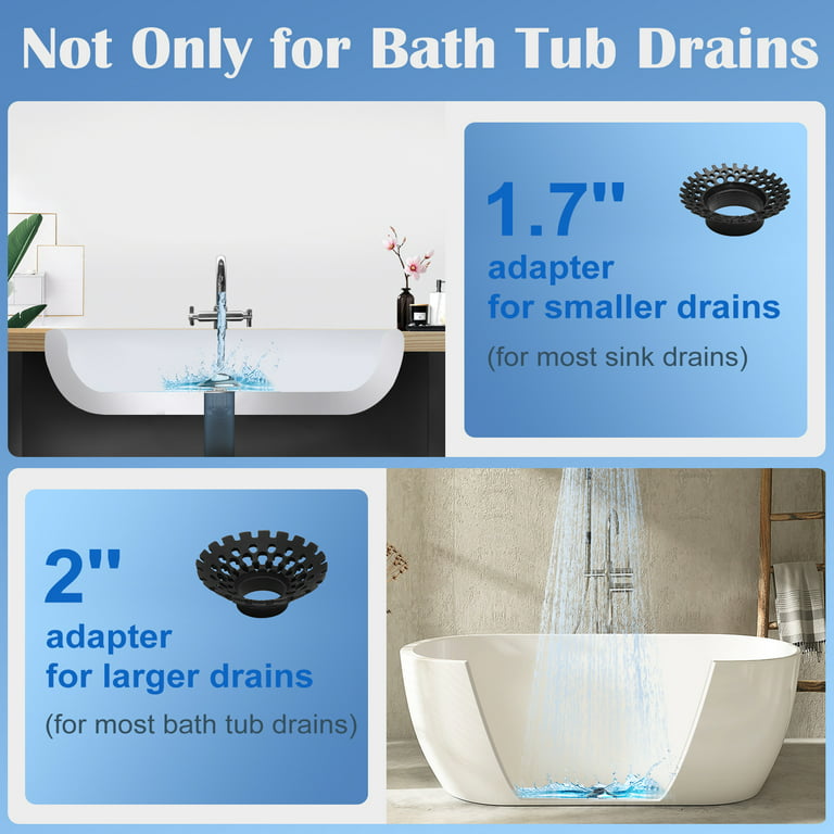 Fullware Shower Drain Hair Catcher Stainless Steel Bath Tub Drain Protector for Bathroom Sink and Bathtub Drain Protector, Fits 1.25''-2.0'' Drains