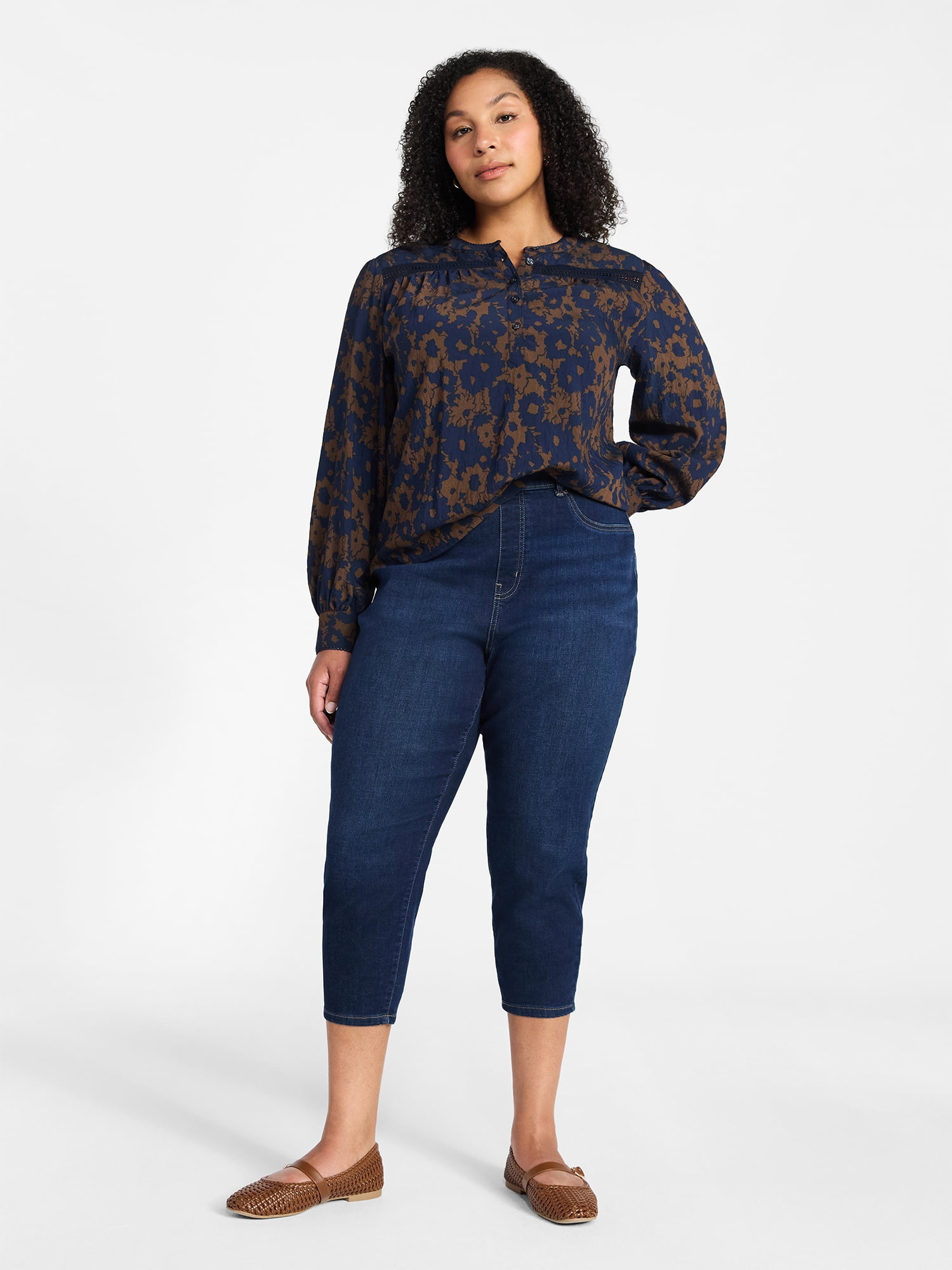 Time and Tru Women's Capri Jeggings, Sizes XS-XXXL