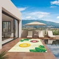thumbnail image 3 of Summer Swimming Rings Outdoor Rug for Patio/Deck/Porch, Non-Slip Large Area Rug 4 x 6 Ft, Floral Plumeria Yellow Wooden Indoor Outdoor Rugs Washable Area Rugs, Reversible Camping Rug Carpet Runner, 3 of 8