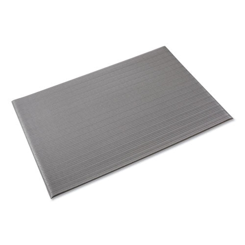Ribbed Vinyl Anti-Fatigue Mat, Rectangular, Gray Ribbed Surface, 36" x 60" | Bundle of 2