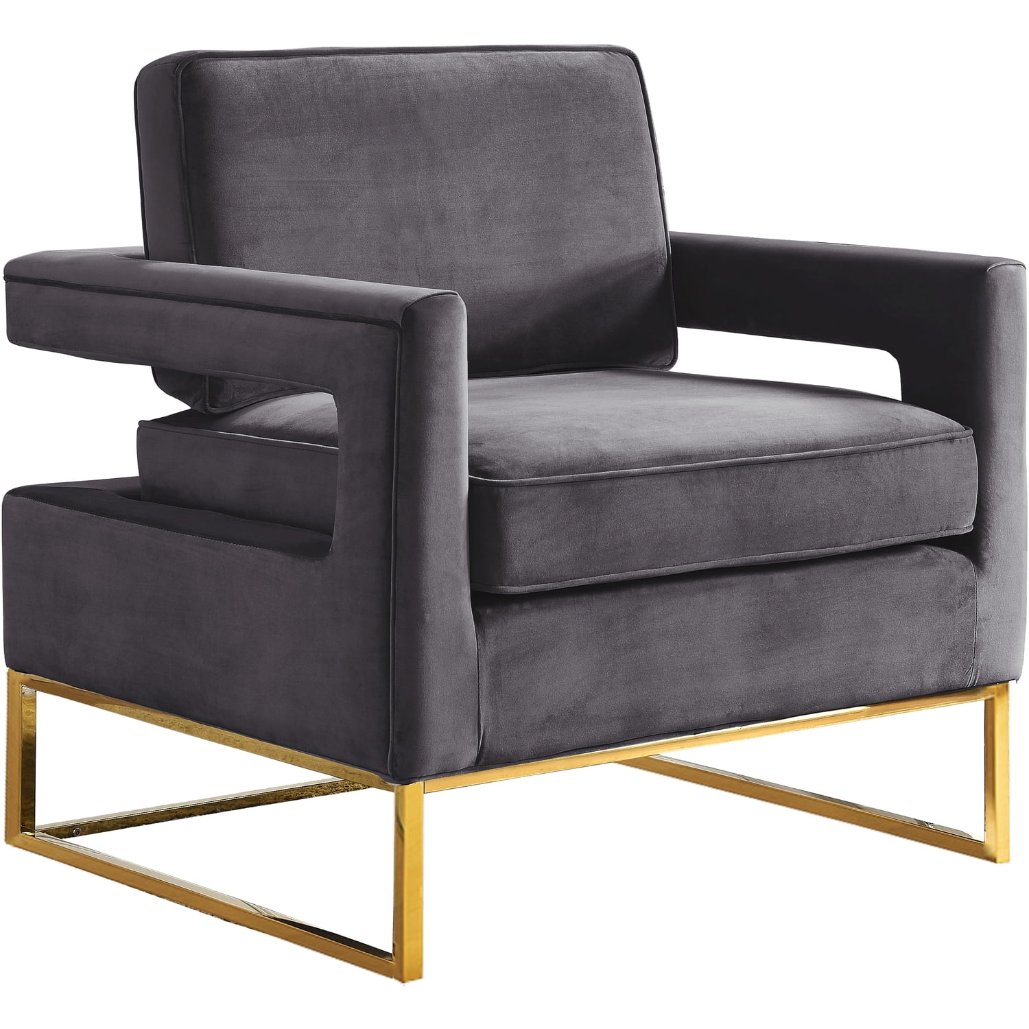Noah Grey Velvet Accent Velvet,StyleContemporary