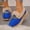 Blue, variant on FRSASU Women's Winter Loafers Dressy Casual Slip On Non Slip Round Toe Fur Lined office Walking Shoes Purple