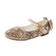 thumbnail image 2 of ATOGUTA Flats Girls Gold Ballet Flats Flats for Wedding Party School Uniform Shoes Cute Girls Mary Janes, 2 of 5