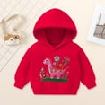 thumbnail image 2 of newwalpole Boys Hoodies Kids Sweatshirt Warm Youth Print Girls Hooded Clothes with Pocket Red for Size 3-4 Years, 2 of 7