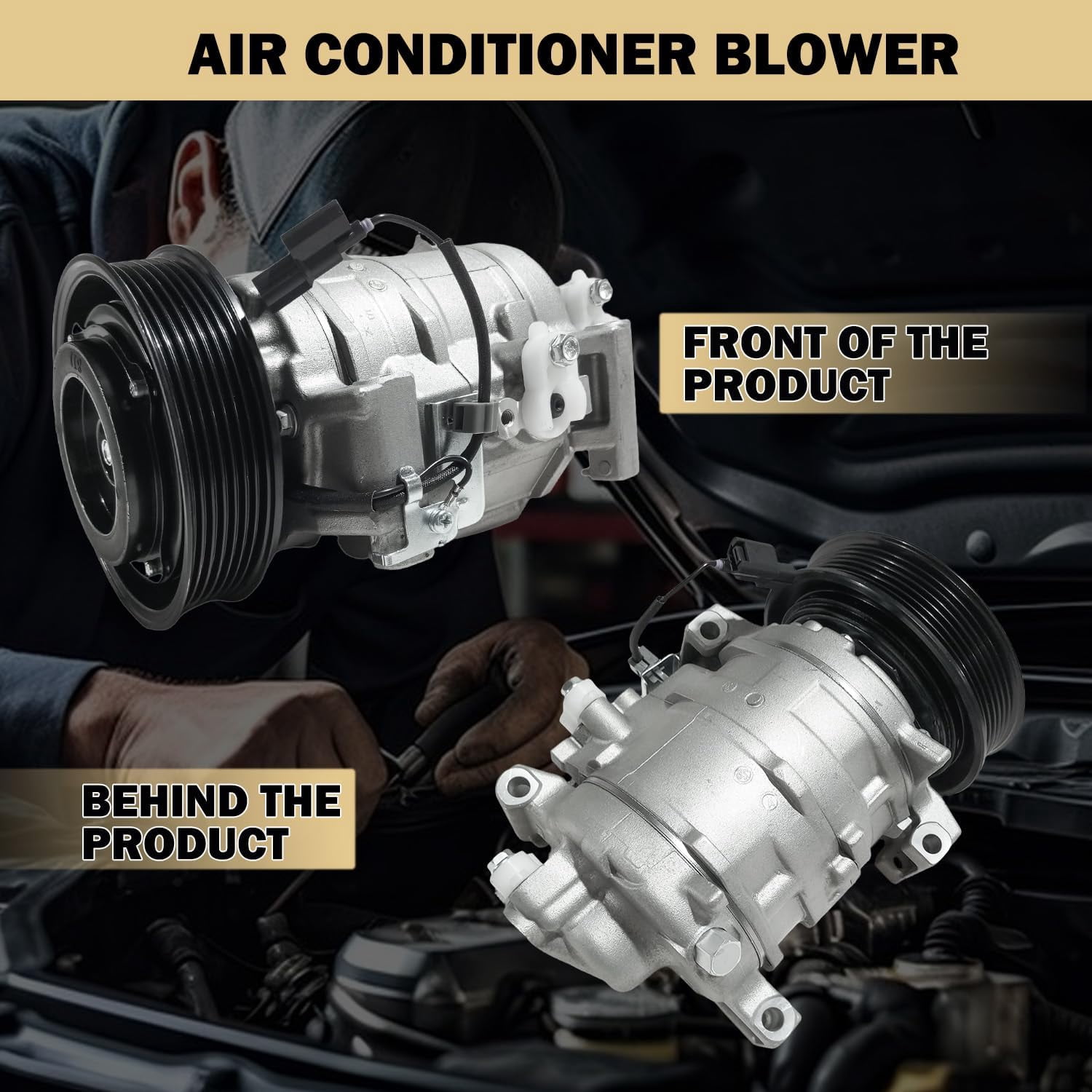Air Conditioner AC Compressor Fits for Honda Crosstour 2.4L 2012-2015, for Honda Accord 2.4L 2008-2012, with A/C Clutch, CO11224C AC Compressor, Replaces 38810R40A01, 38900R40A01, 38924R40A01