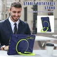 thumbnail image 4 of XYX Case for Samsung Galaxy Tab S9 FE X510/Tab S9 X710/Tab S8 X700/Tab S7 T870 11 inch, 360 Degree Rotating Hand Grip Shockproof Cover with Shoulder Strap, NavyBlue Lime, 4 of 7