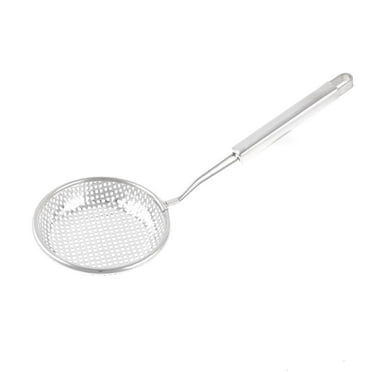 Unique Bargains Home Silver Tone Stainless Steel Perforated Ladle Strainer 13" Long
