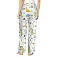 thumbnail image 3 of Uemuo Dinosaur Pattern Women's Wide Leg Palazzo Lounge Pants with Pockets Light Weight Loose Comfy Casual Pajama Pants-Medium, 3 of 9