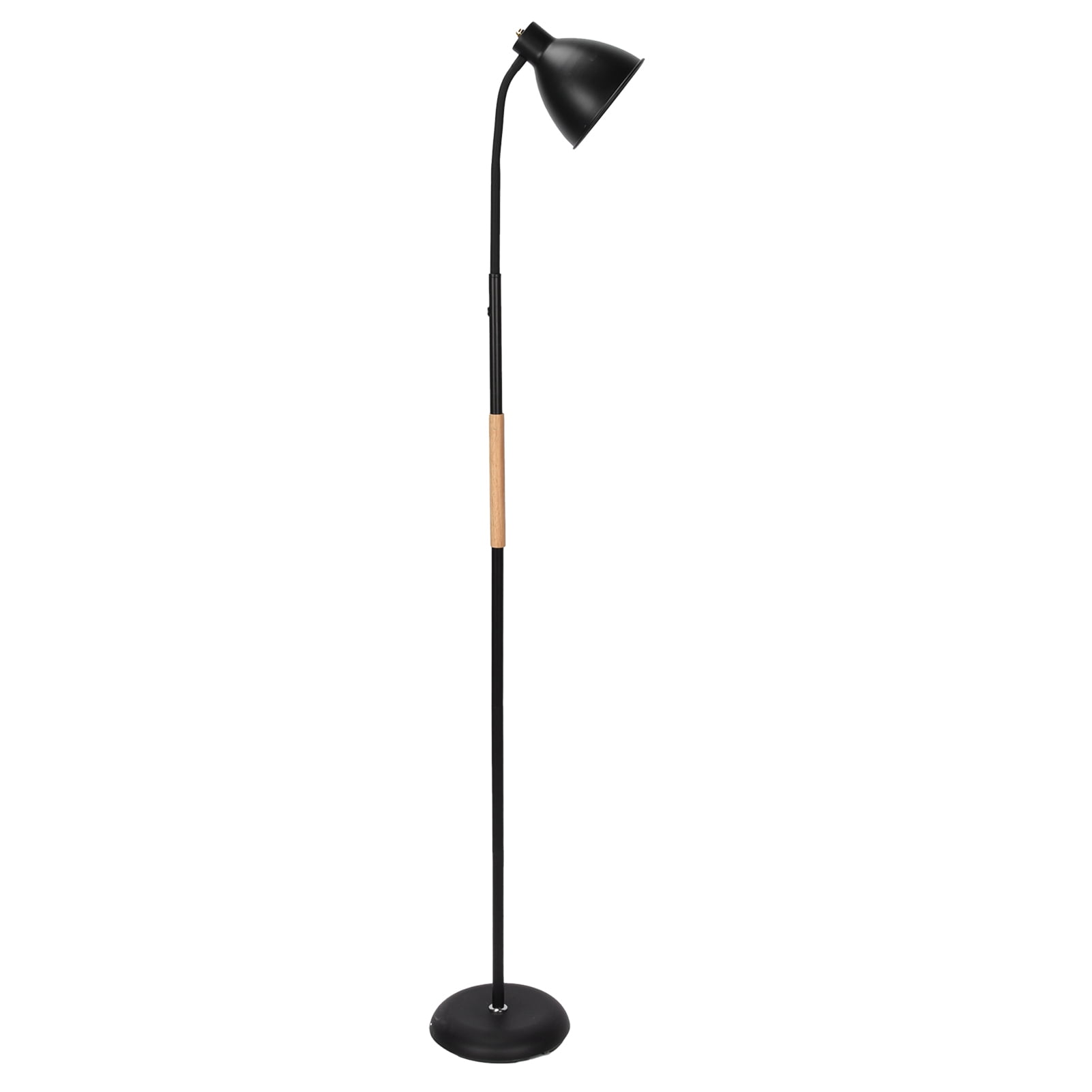 M Buder Simple Floor Lamp Tricolor LED Standing Lamp Living Room Bedroom Bedside Home Lighting Iron Wood Construction Decorative Reading Light Fixture Includes E27 Bulb EU Plug