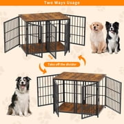 BingoPaw Large Metal Dog Crate Furniture with Divider, DIY Combinational and 4 Doors for Small Medium Dogs