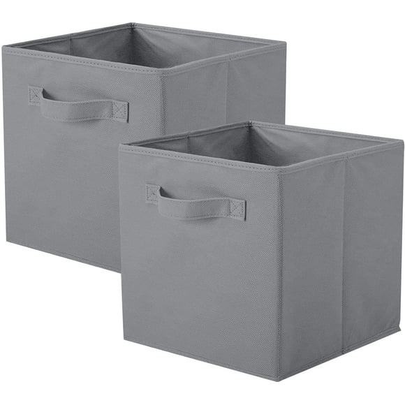 ShellKingdom Storage Bins, Foldable Fabric Storage Cubes And Cloth Storage Organizer Drawer For Closet And Toys Storage, 2 Pack (Gray)