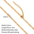 thumbnail image 1 of 5pc 18K Gold Color PVD Plated Stainless Steel Cuba Cross O Ripple Twisted Chain Necklace Adjustable Chain DIY Necklace Wholesale, 1 of 7