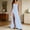 Blue, variant on Women's Elegant Square Neck Evening Gown Sleeveless Bodycon Maxi Dress with Thigh High Slit Backless Formal Party Prom Dress Black L
