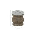 thumbnail image 5 of DecMode Wood Storage Stool with Tufted Seat, Light Gray, 5 of 11