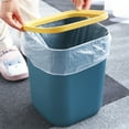 thumbnail image 3 of PEACNNG 12L Creative Square Plastic Trash Can - Large Capacity Pressure Ring Trash Can for Home, Bathroom, Kitchen, and Living Room, 3 of 5