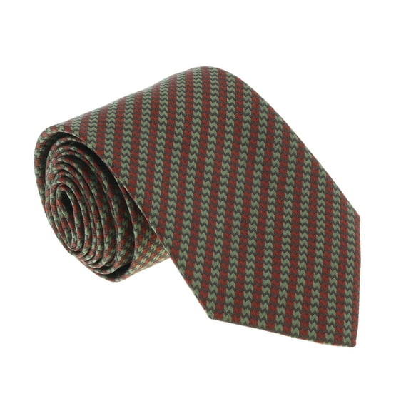 Missoni U5470 Rust/Olive Sharkskin 100% Silk Tie for mens