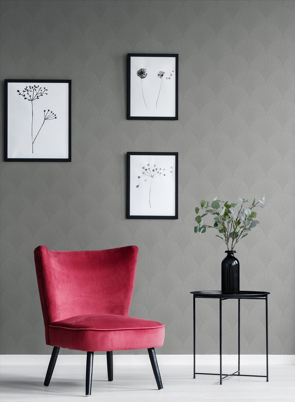 NextWall Argos Grey Arches Peel and Stick Wallpaper