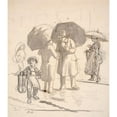 thumbnail image 2 of Wilhelm Marstrand 15x17 Gold Ornate Wood Frame and Double Matted Museum Art Print Titled - Street Scene in Rainy Weather (1850 - 1859), 2 of 4