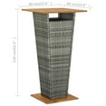 thumbnail image 5 of vidaXL Bar Table Grey 60x60x110 cm Poly Rattan and Solid Acacia Wood, 5 of 5