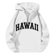 thumbnail image 3 of MHFRRA Sudadera con Capucha y Cremallera de Un Cuarto con Estampado de Letras, Informal, con Bolsillo Frontal, para Ropa de Calle, Moda, Ajuste Cómodo Blanco, 3 of 3