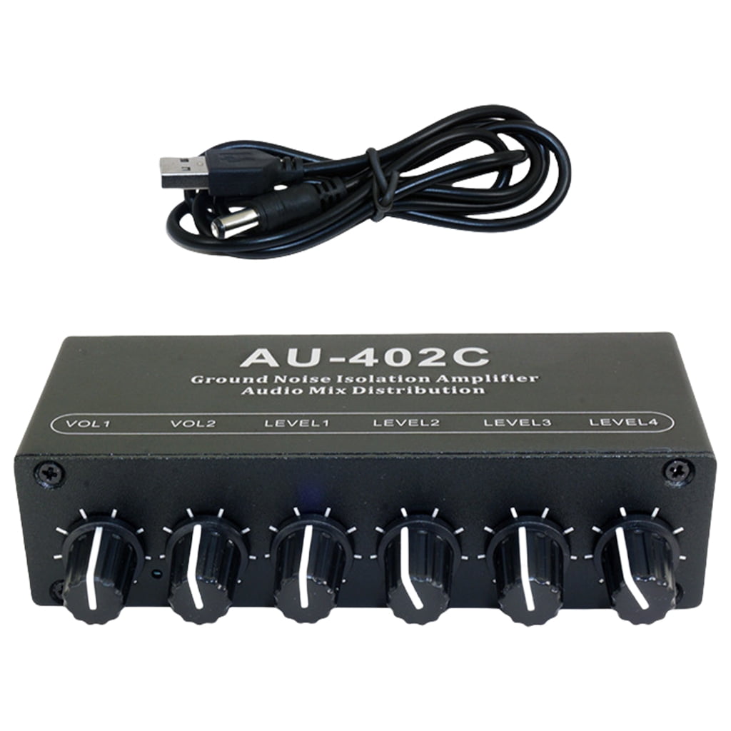 tegongse Aluminum Alloy Stereo Sound Mixer for Multiple Computers with 3.5mm Interfaces and Ground Noise Elimination 20Hz - 20kHz