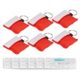 thumbnail image 3 of Llavero De Resucitador De RCP, PE Rojo, 6 Piezas, Válvula Unidireccional, Reduce El Peligro, Protector Facial De Emergencia Para Reanimación Cardiopulmonar Para Bolso, 3 of 7