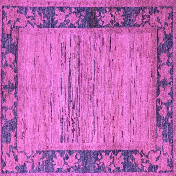 Ahgly Company Indoor Square Oriental Purple Modern Area Rugs, 6' Square