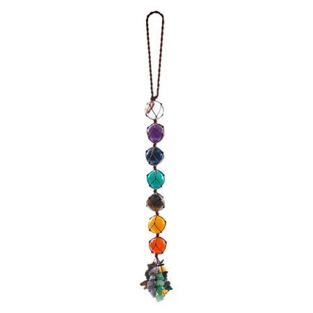 

NICEXMAS 7 Chakra Stone Ball Decoration Prisms Crystal Hanging Ornament Pendant
