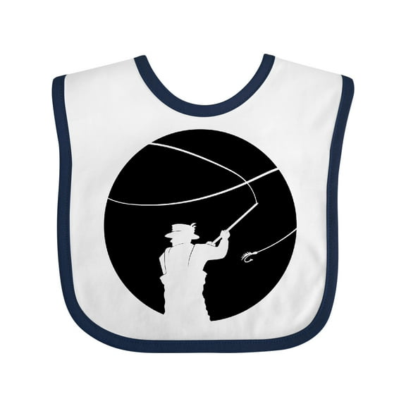 Inktastic Fly Fishing Silhouette Boys or Girls Baby Bib