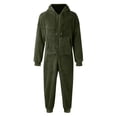 thumbnail image 6 of Eiyaclvo Men's Hooded Onesie Pajamas Lightweight Fuzzy Fleece Zip Up Jumpsuit Long Sleeve Long Pants One Piece Pjs, 6 of 6