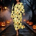 thumbnail image 5 of SELONE Halloween Nightgowns for Women Plus Size Nightshirts Pumpkin Skeleton Long Sleeve Maxi Dress Vacation Homewear, 5 of 8