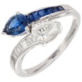 thumbnail image 2 of HeartsAndYou 1.9ct Natural Sapphire Diamond Engagement Ring Twist Bypass 14k SOLID White Gold, 2 of 9