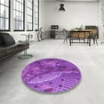 thumbnail image 3 of Ahgly Company Indoor Round Patterned Crimson Purple Area Rugs, 4' Round, 3 of 6