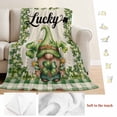 thumbnail image 5 of Green Gnomes Blanket Soft Cozy Warm Throw Blanket for Couch, Plush Fuzzy Flannel Fleece Blankets for Sofa, St Patrick's Day Shamrocks Farmhouse Plaid Bed Blankets Lightweight Gifts for Women, 30"x40", 5 of 9