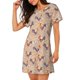 thumbnail image 2 of Balery Roosters In Floral Camisón de manga corta con cuello redondo para mujer, cómodo y elegante., 2 of 6