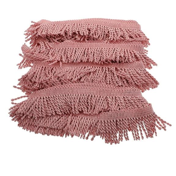 PAMINGONO Versatile Pink Polyester Fringe Tassel Lace Trim DIY Material for Curtains 1 Roll