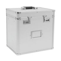 Fireproof Lockable Security Chest with Storage, 10" x 13.4" x 13.8", Silver