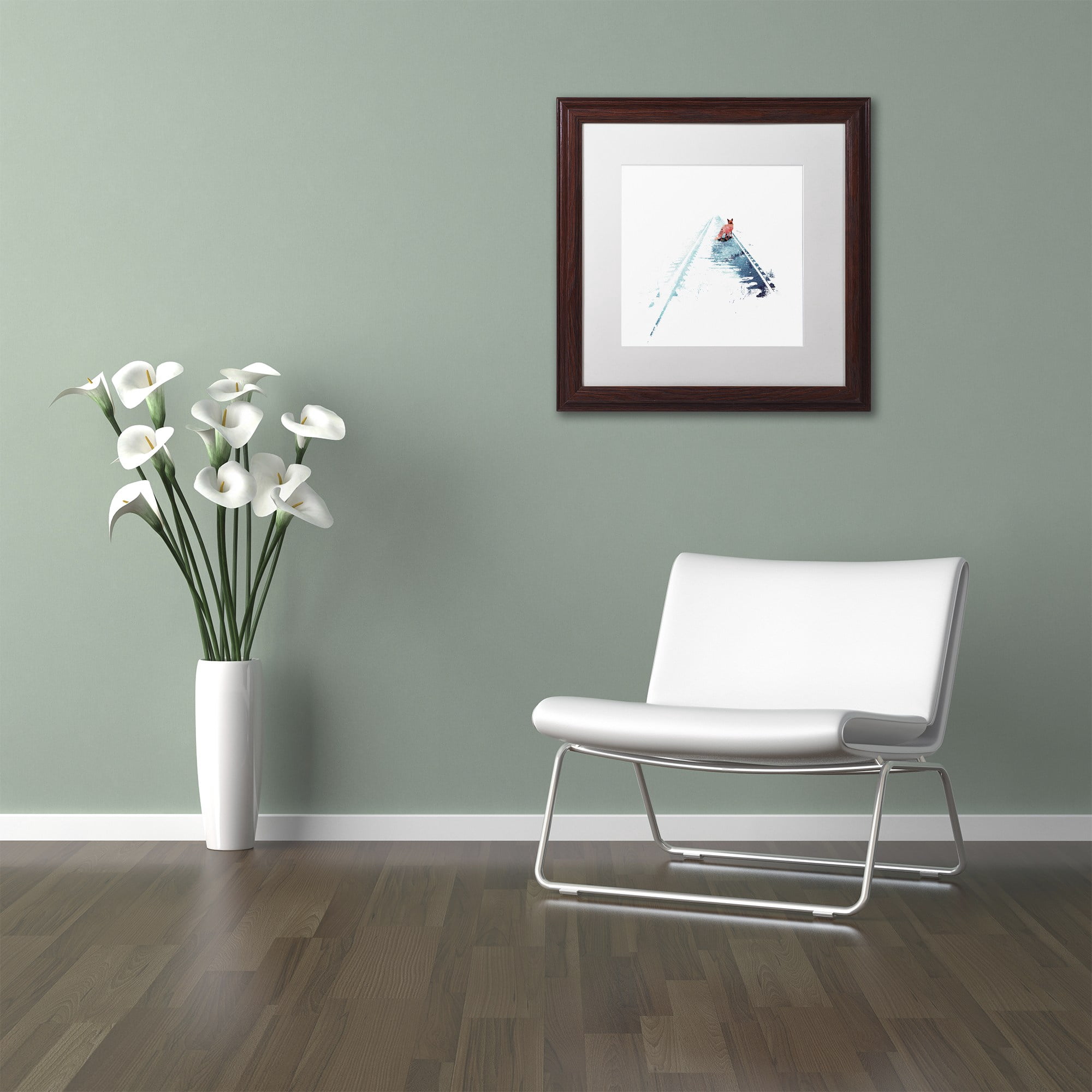 Trademark Fine Art 'From Nowhere To Nowhere' Canvas Art by Robert Farkas, White Matte, Wood Frame
