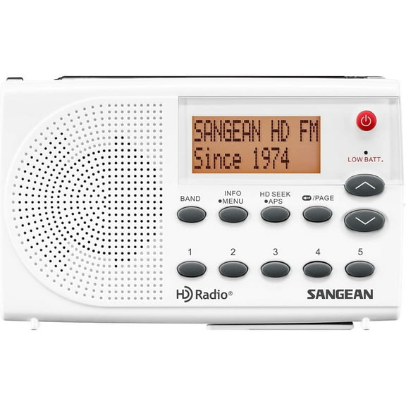 Sangean SG-108 White/Gray Hd Radio Fm Stereo Am Pocket Radio