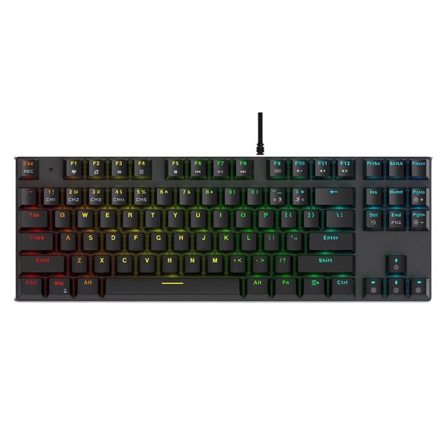 Teclado mecánico de 87 teclas Diseño ergonómico Teclado de carga USB para PC Laptop