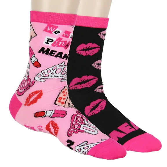 Mean Girls Women's We Wear Pink So Fetch 2 Pack Crew Socks