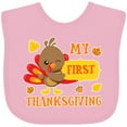 thumbnail image 3 of Inktastic My First Thanksgiving with Turkey and Leaves Boys or Girls Baby Bib, 3 of 4