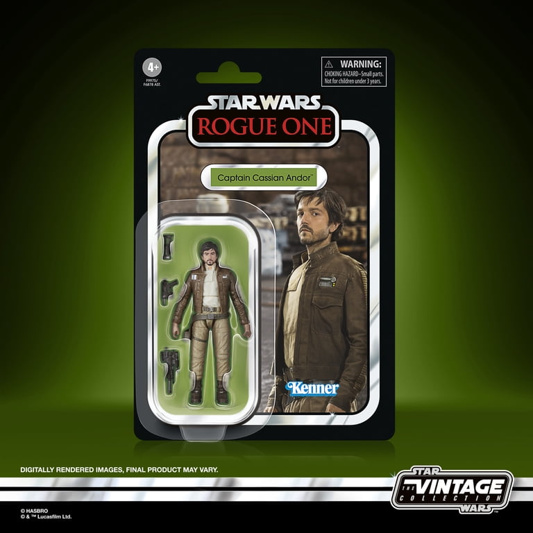 Figura De Acción Cassian Andor De Star Wars, Colección Vintage, Escala 9.5 Cm, Con Accesorio Y Articulación