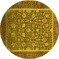 thumbnail image 1 of Ahgly Company Indoor Round Oriental Yellow Industrial Area Rugs, 7' Round, 1 of 4