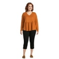 Terra & Sky Plus Size PullOn Capri Jeggings, 23” Inseam