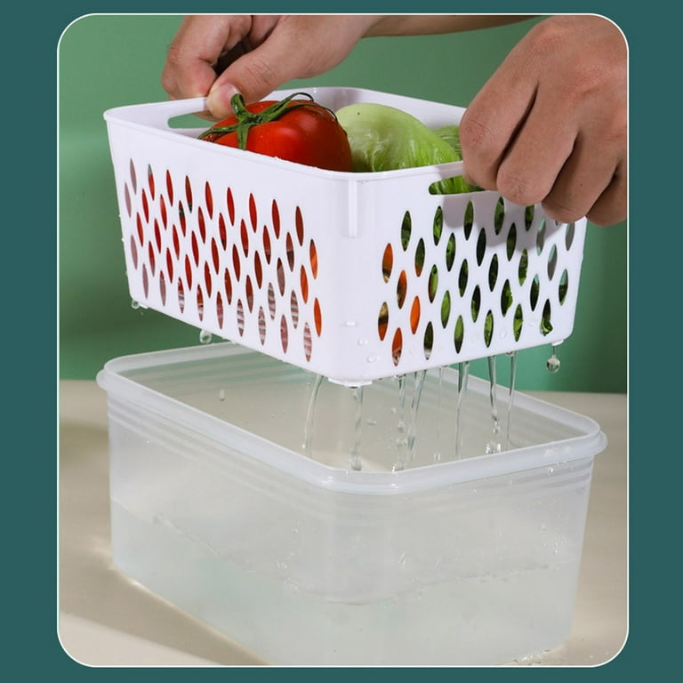 Fridge Food Storage Container with Lids Plastic Fresh Produce Saver  Vegetable Fruit Meat Storage Organization Kitchen Refrigerator Organizers  Bins