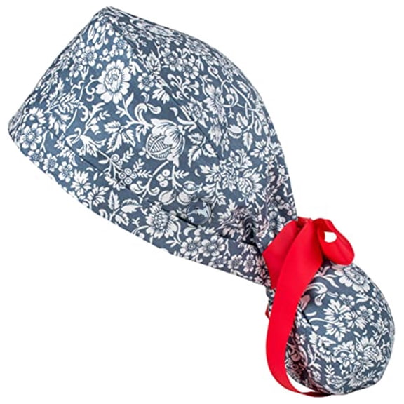 BEFOKA Working Caps,Adjustable Working Hats for Women Men, Scrub Cap Nurse Hats ，Unisex Tie Back Hat，Long Hair ,One Size