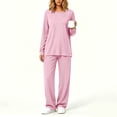 thumbnail image 6 of Xdegoge Womens Casual Two Piece Outfits Crewneck Long Sleeve Tunic Top and Wide Leg Sweatpants Set with Pockets Comfy Relaxed Fit Fall Loungewear Sweatsuits, 6 of 6