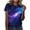 #C Multicolor, variant on Going Out Tops Women's Casual Galaxy Stars Print Short Sleeve Crew Neck Shirt Lightweight Comfort Breathable Slim Fit Pullover Top