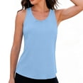 thumbnail image 4 of ZHYou No Boundrie Women's Scoop Neck Tank Tops Lightweught Sleeveless Workout Loose Fit Pullover Casual Yoga Tops for Women Light Blue Size S, 4 of 7